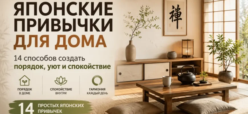 Японские привычки для дома для создания порядка, уюта и внутреннего спокойствия